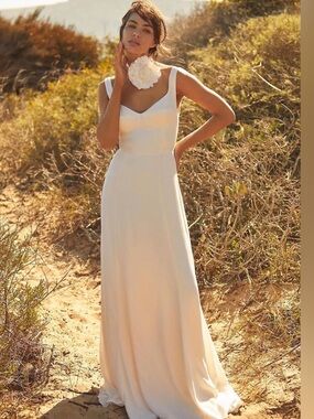 Reformation Lecee Dress Cream Bridal-Inspired Maxi Dress